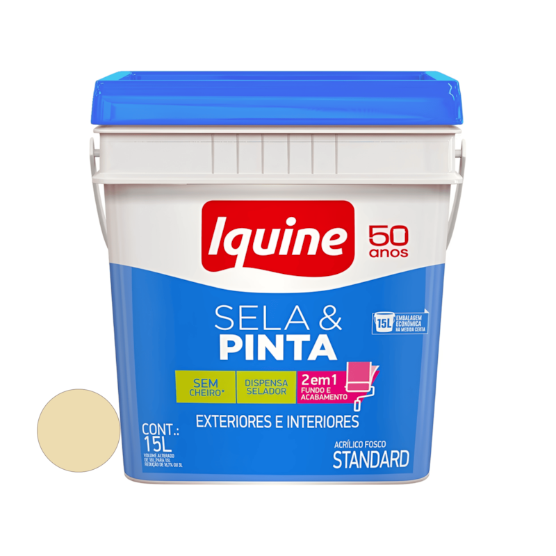 Tinta Acrílica Sela e Pinta Marfim 15L Iquine