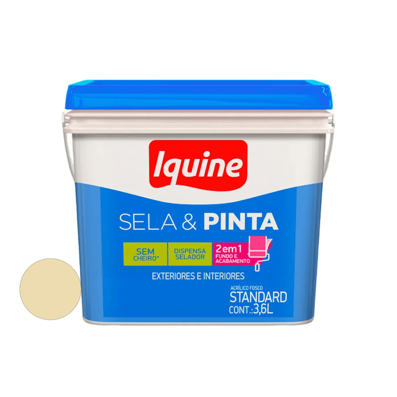 Tinta Acrílica Sela e Pinta Marfim 3,6L Iquine