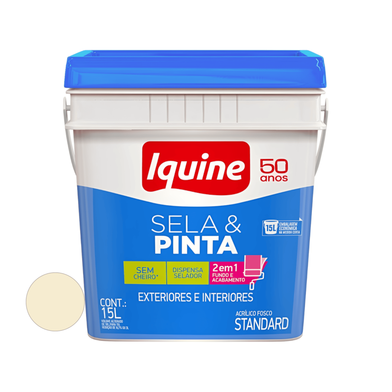 Tinta Acrílica Sela e Pinta Palha 15L Iquine