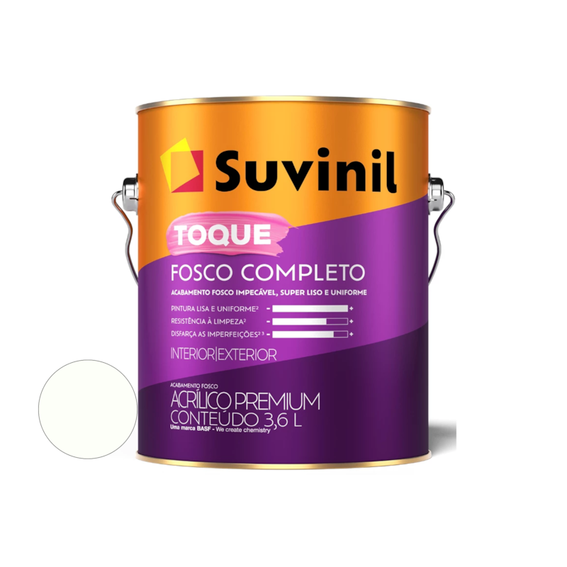 Tinta Acrílica Toque Fosco Completo Branco Neve 3,6L Suvinil