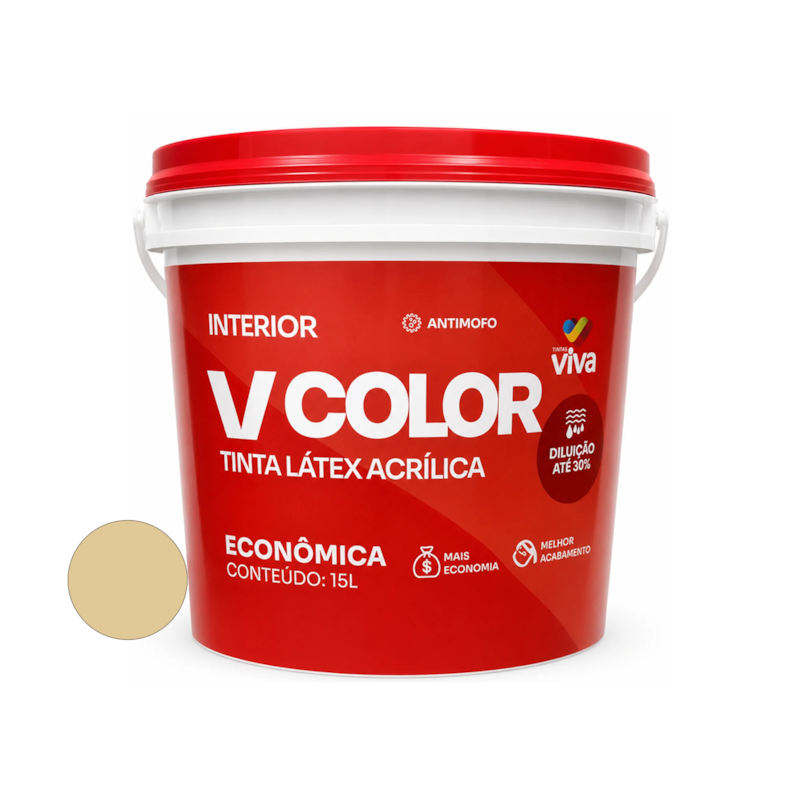 Tinta Acrílica VColor Fosco Areia 15L Tintas Viva