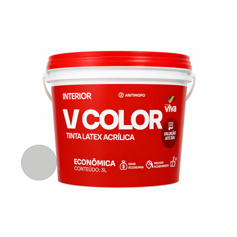 Tinta Acrílica VColor Fosco Nevoa 3L Viva