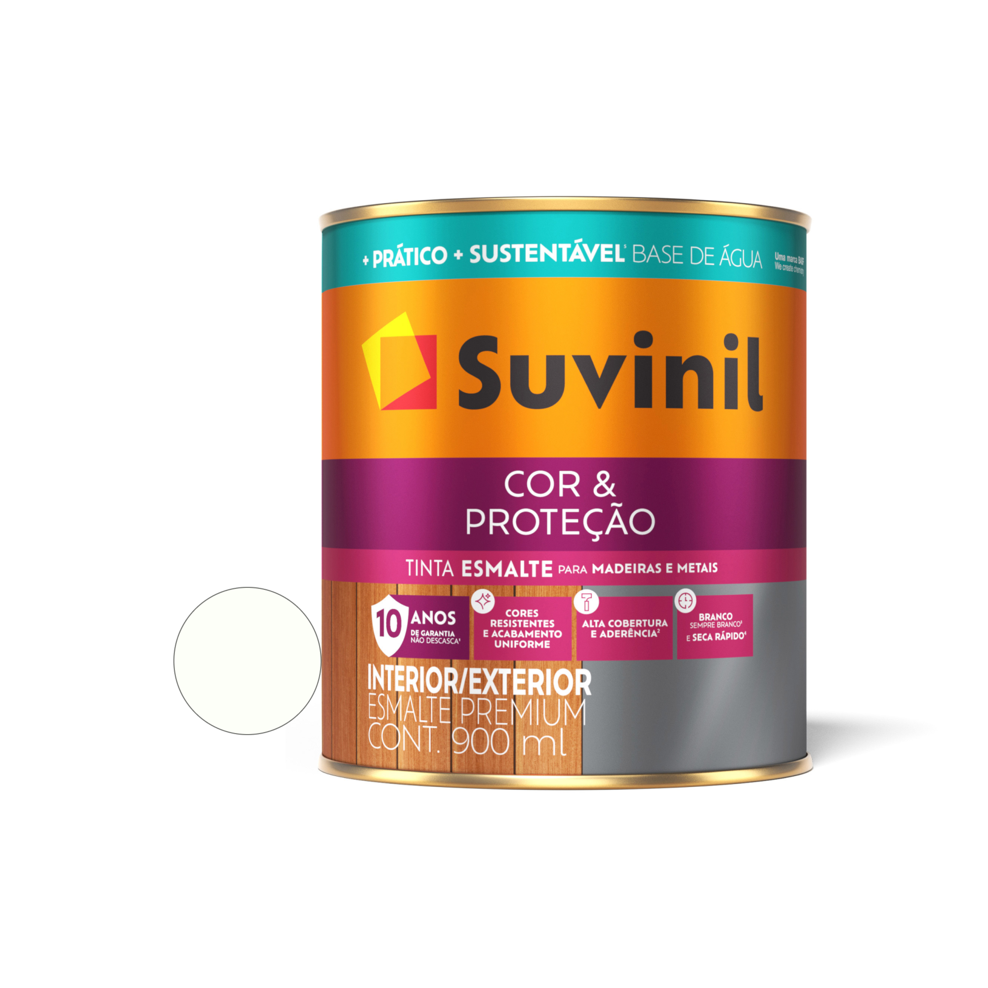 Tinta Esmalte Base De Água Branco Acetinado 900ml Suvinil - Apotiguar