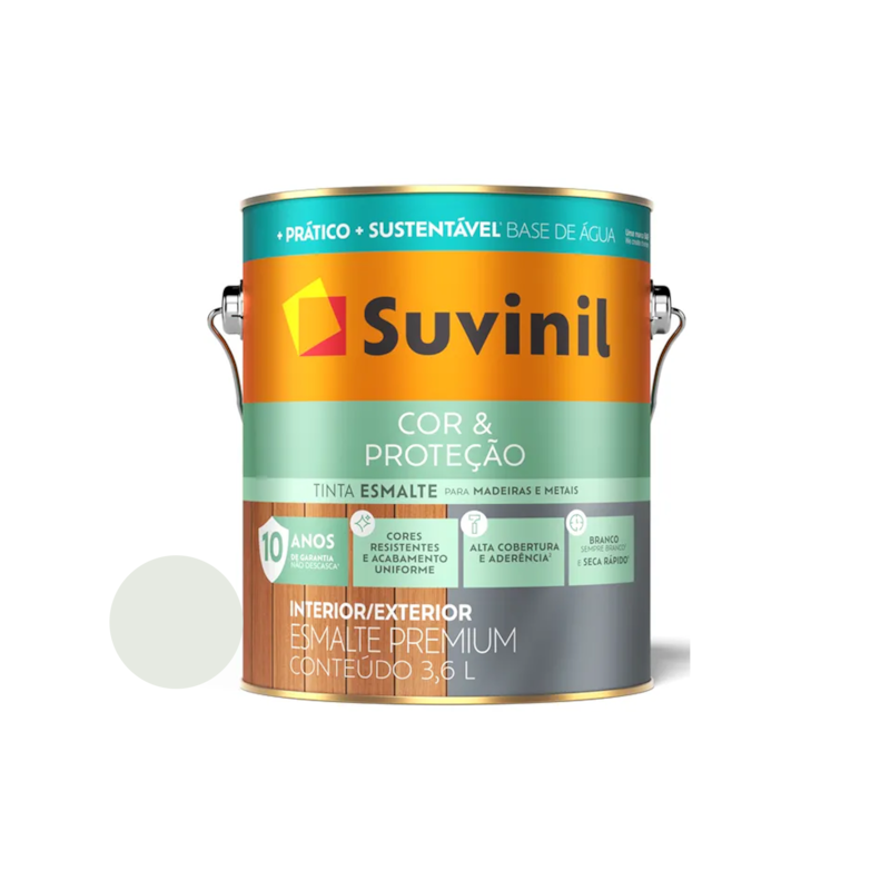 Tinta Esmalte Base de Água Cor e Proteção Brilhante Branco Gelo 3,6L Suvinil