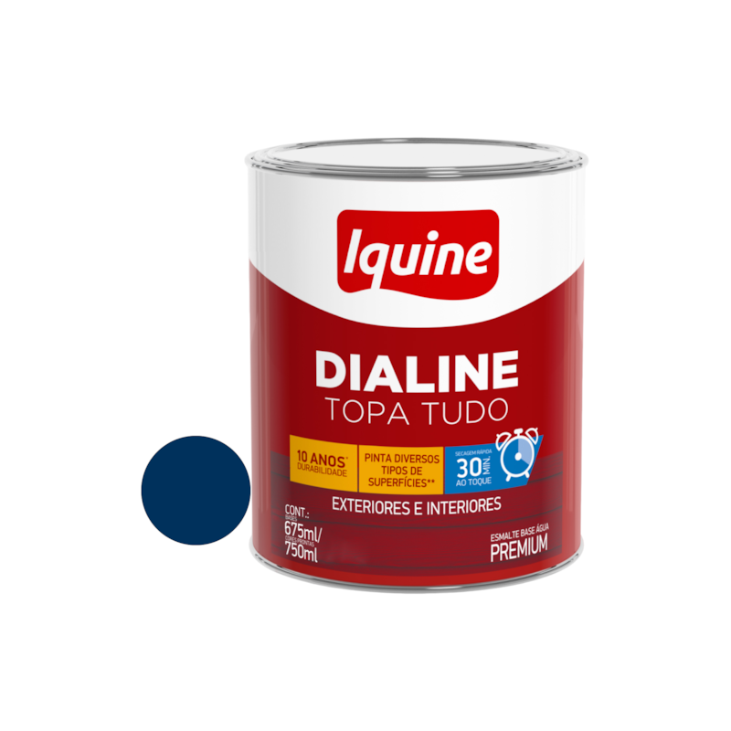 Tinta Esmalte Base de Água Dialine Topa Tudo Azul Del Rey 750ml Iquine
