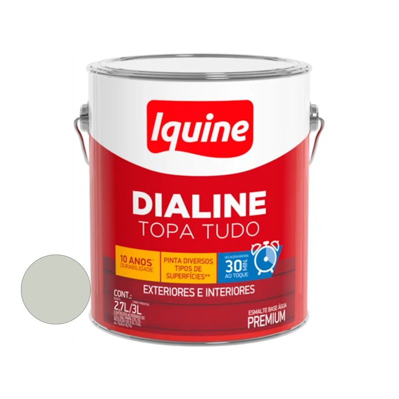 Tinta Esmalte Base de Água Dialine Topa Tudo Branco Gelo 3,0L Iquine