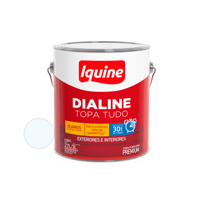Tinta Esmalte Base de Água Dialine Topa Tudo Branco Neve 3,0L Iquine