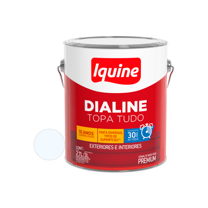 Tinta Esmalte Base de Água Dialine Topa Tudo Fosco Branco 3,0L Iquine