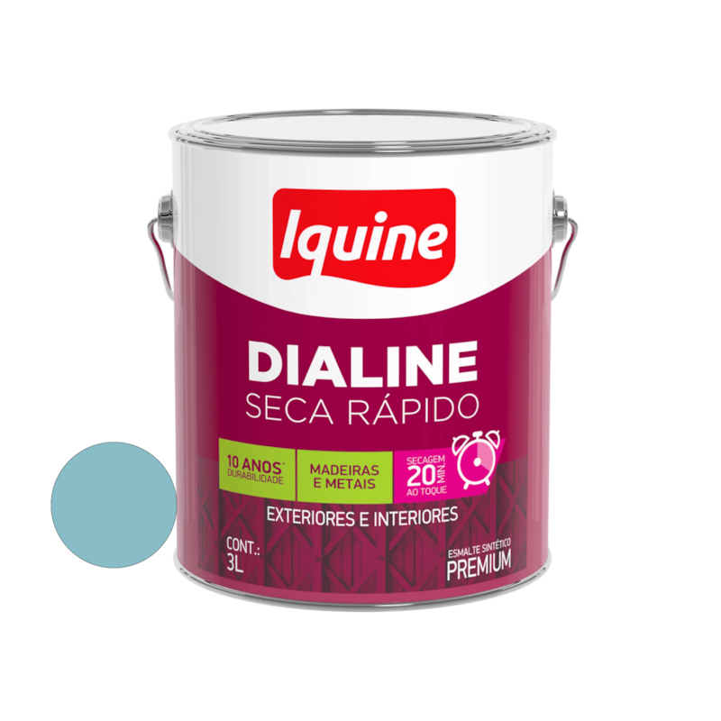 Tinta Esmalte Brilho 3L Azul Celeste Dialine Iquine