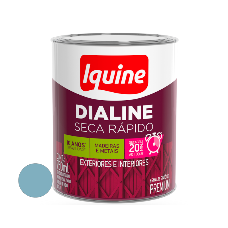 Tinta Esmalte Brilho Dialine 750ml Azul Celeste Iquine