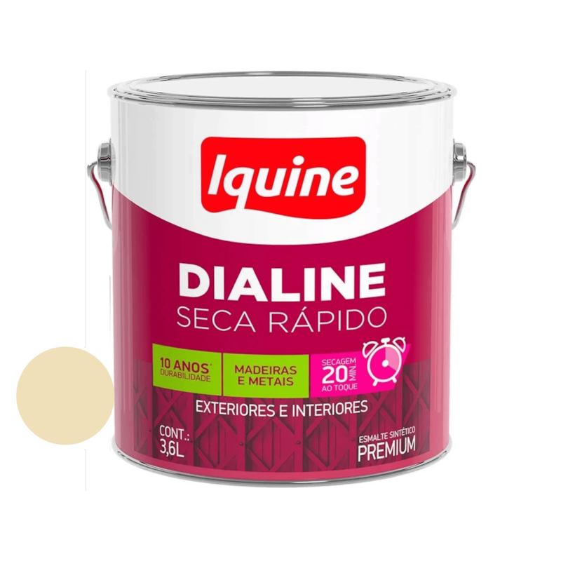 Tinta Esmalte Seca Rápido 3,6L Pérola Dialine Iquine