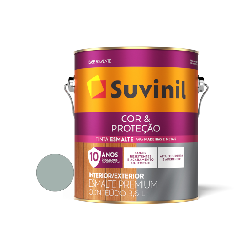 Tinta Esmalte Sintético Cor e Proteção Brilhante Cinza Médio 3,6L Suvinil