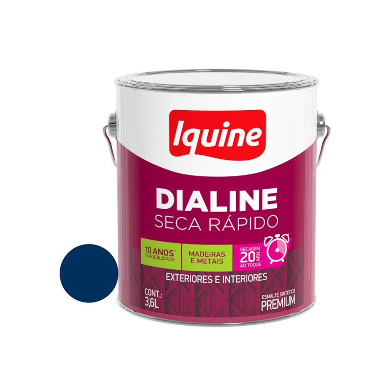 Tinta Esmalte Sintético Dialine Seca Rápido Alto Brilho Azul Del Rey Iquine