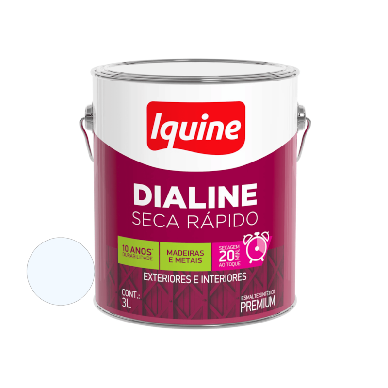 Tinta Esmalte Sintético Dialine Seca Rápido Fosco Branco Neve 3,0L Iquine