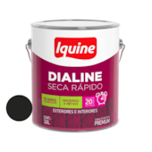 Tinta Esmalte Sintético Dialine Seca Rápido Preto 3,6L Iquine