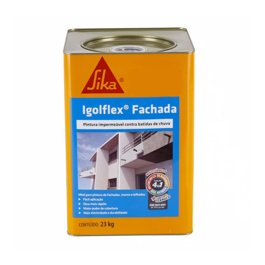 Tinta Impermeabilizante Igolflex Fachada Balde 23Kg Sika - Apotiguar