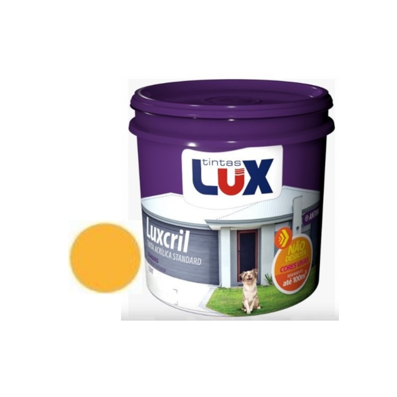 Tinta Luxcril Acrílico Fosco Amarelo Caju 15L