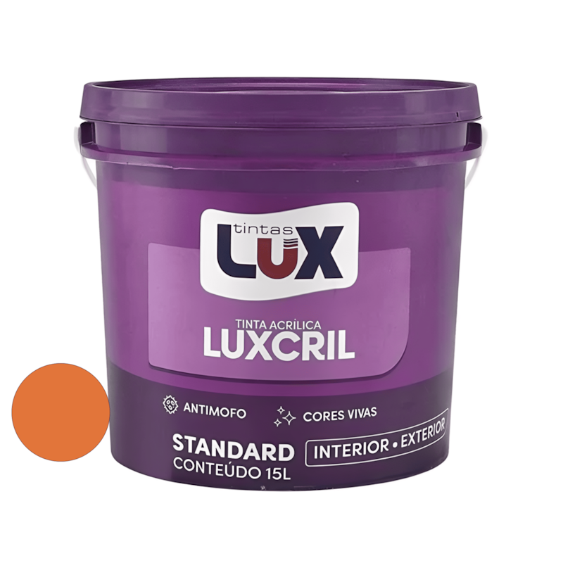 Tinta Luxcril Acrílico Fosco Caranguejo 15L Tintas Lux
