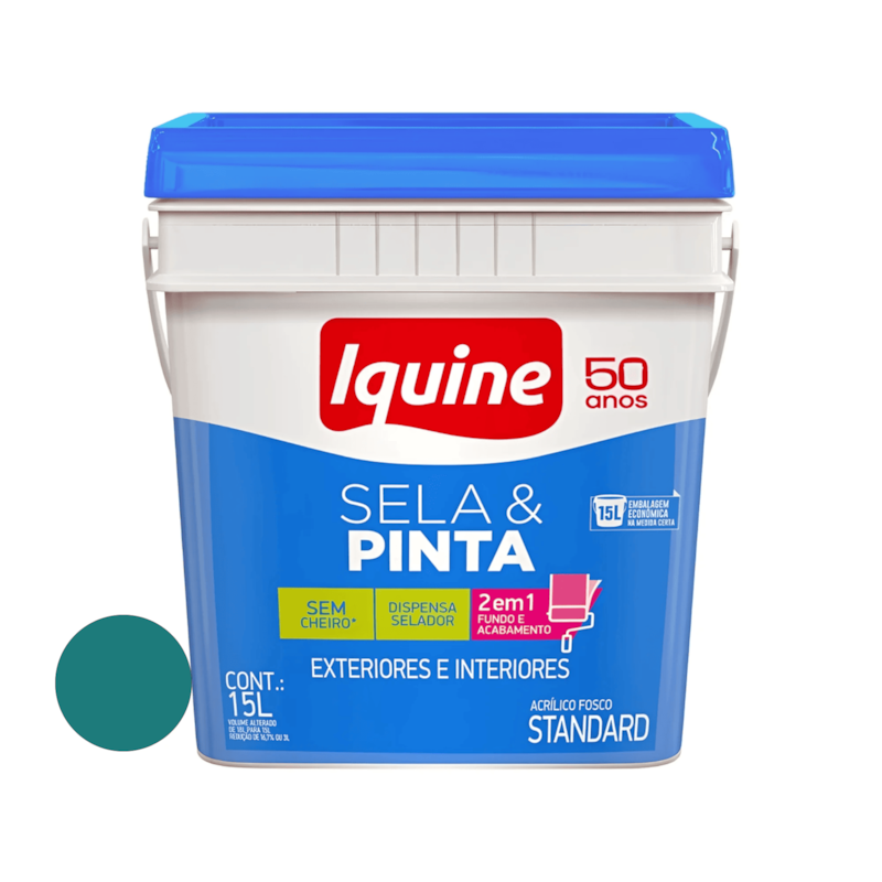 Tinta Sela e Pinta Azul Petróleo 15L Iquine