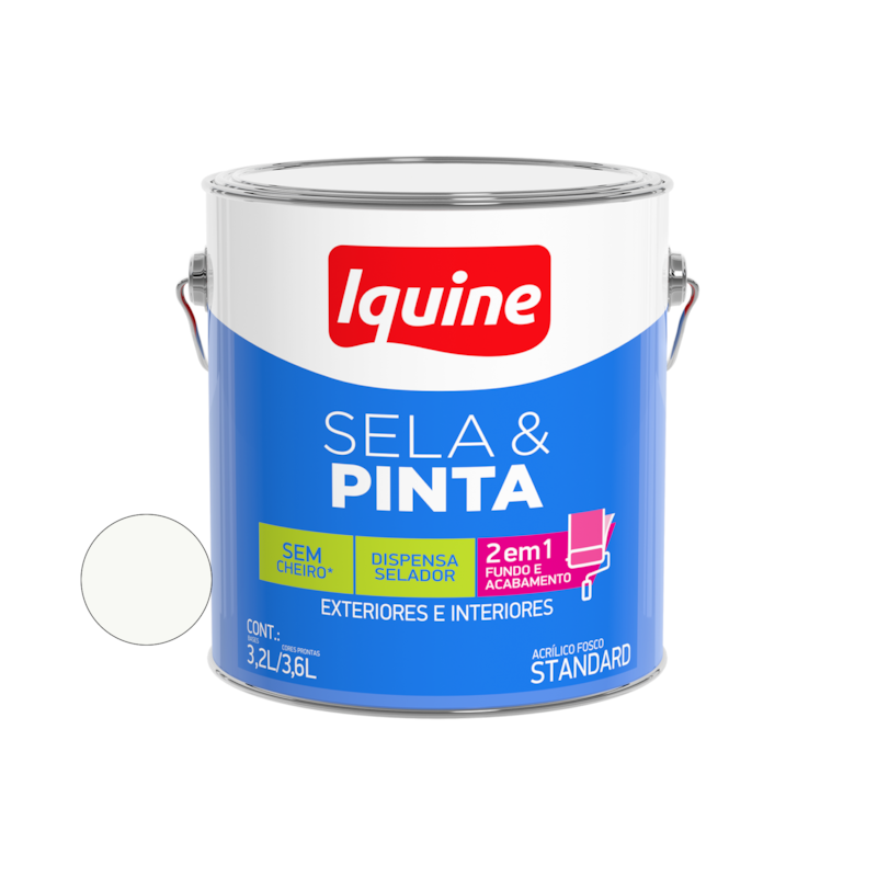 Tinta Sela e Pinta Branco Neve 3,6L Iquine