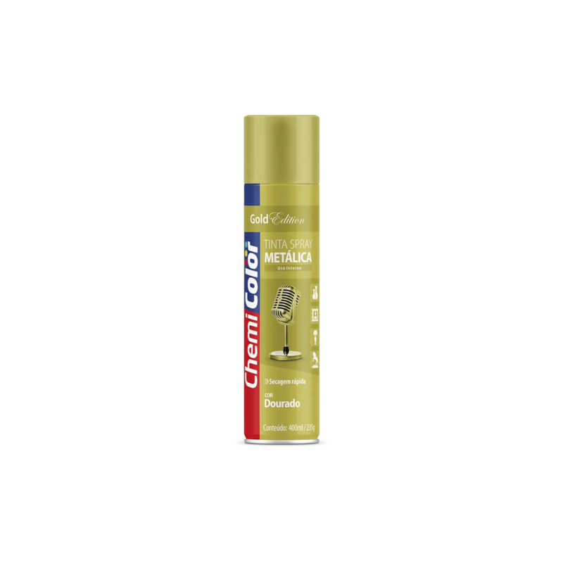 Tinta Spray Metálica Dourada 400ml Chemicolor