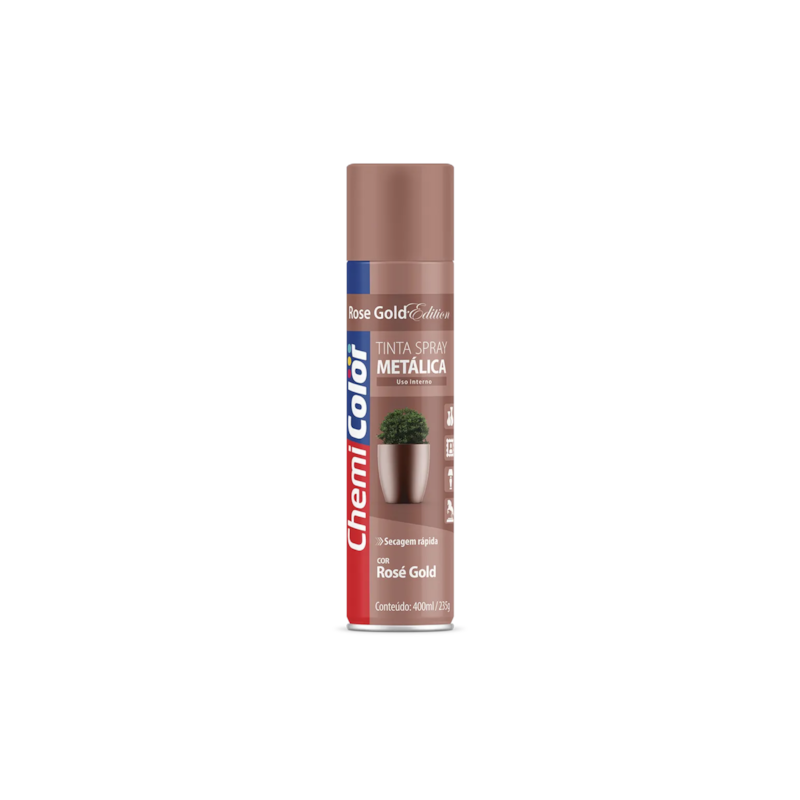 Tinta Spray Metálica Rosé Gold 400ml Chemicolor