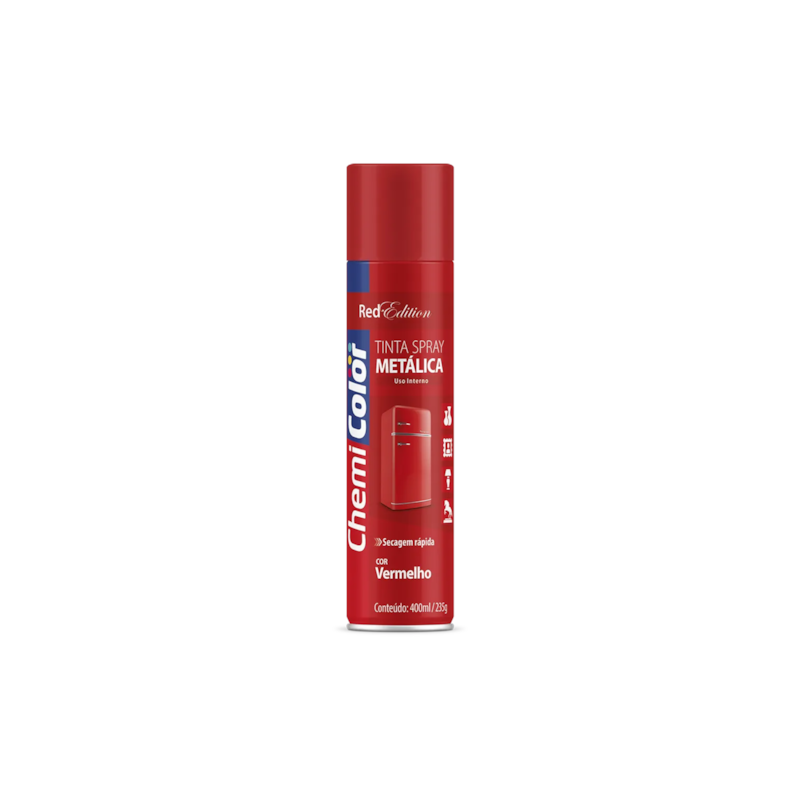 Tinta Spray Metálica Vermelho 400ml Chemicolor
