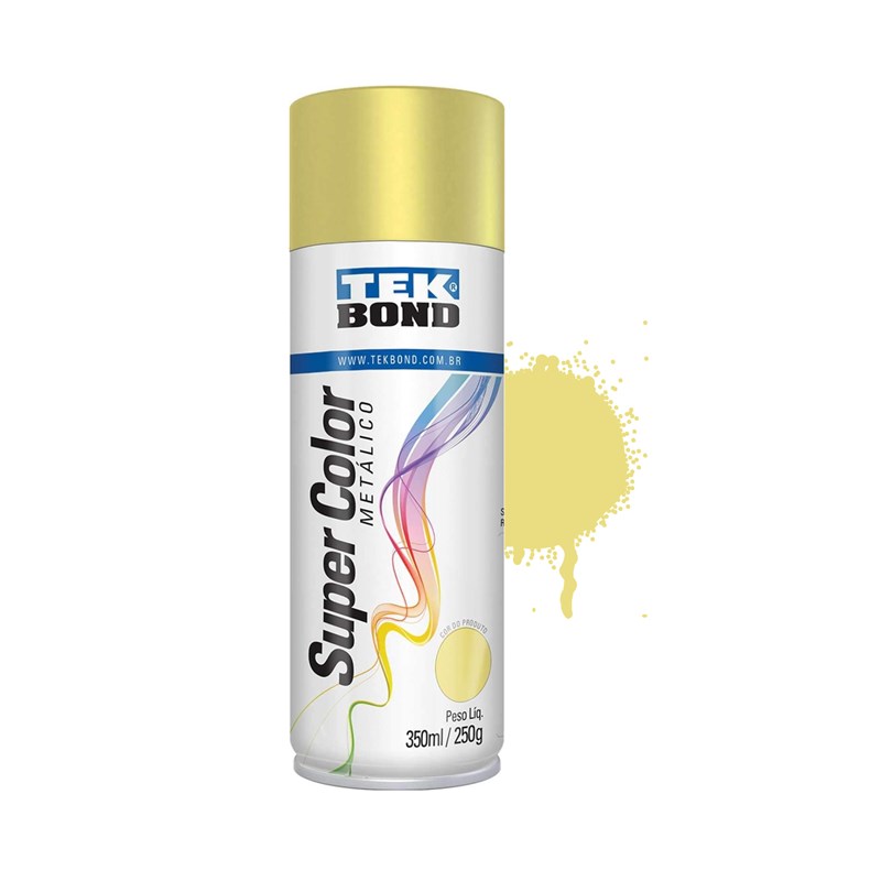 Tinta Spray Metálico Dourado 350ml Tekbond