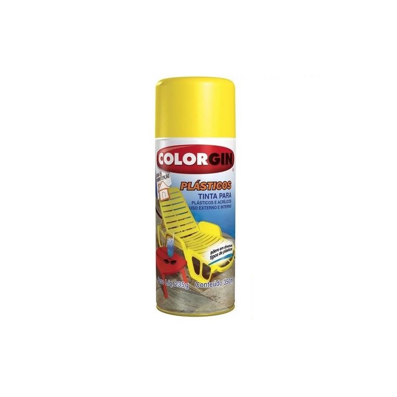 Tinta Spray para Plástico Amarelo 350ml Colorgin