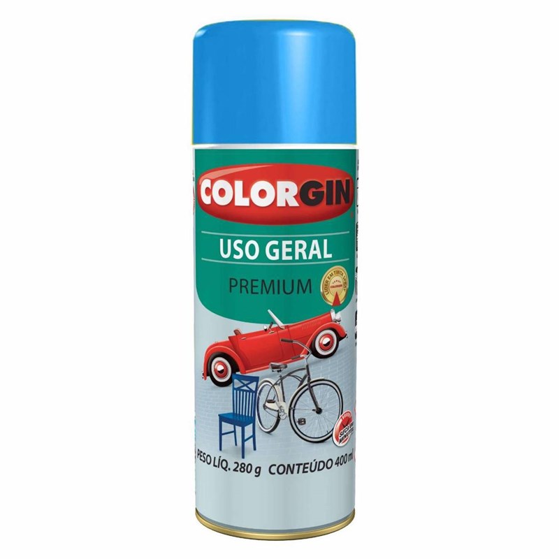 Tinta Spray Uso Geral Azul Médio 400ml Colorgin