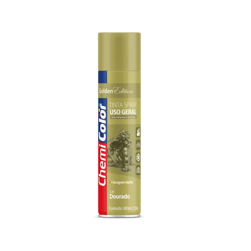 Tinta Spray Uso Geral Dourado 400ml Chemicolor