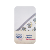 Toalha com Capuz Estampado 70x70cm Sozinha Cinza Bene Casa Toalha com Capuz Estampado 70x70cm Sozinha Cinza Bene Casa