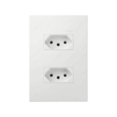 Tomada 2 Seções 2P+T 10A Branco Fosco 35 Simon
