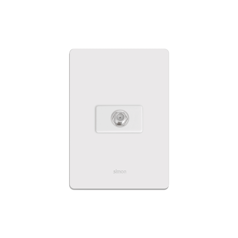 Tomada Coaxial para TV 75 Ohms Branca Simon