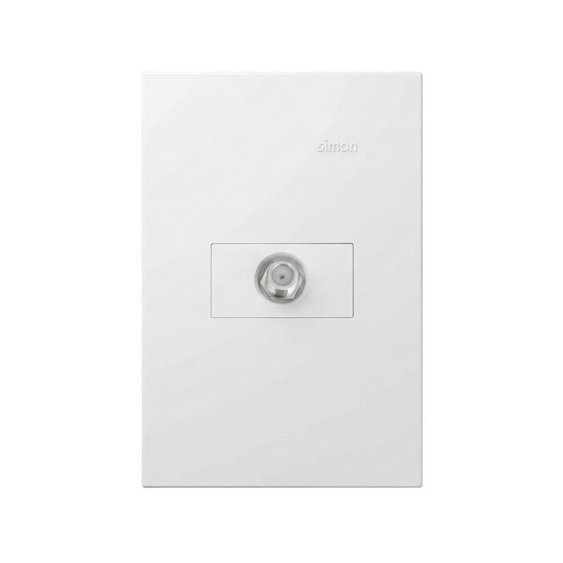Tomada Coaxial TV 75 Ohms Branco Fosco 35 Simon
