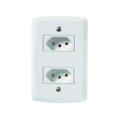 Tomada Lux2 2 Seções Simples 2PT 10A Tramontina Tomada Lux2 2 Seções Simples 2PT 10A Tramontina