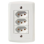 Tomada Lux2 3 Seções 2PT 10A Tramontina Tomada Lux2 3 Seções 2PT 10A Tramontina