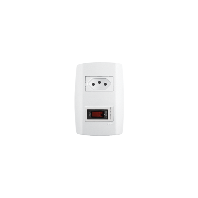 Tomada Slim 10A 250V + Modulo Protetor 10A Ilumi