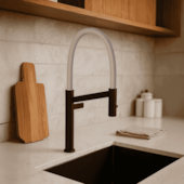 Torneira Cozinha de Mesa Bica Alta Colore Black Matte e Fendi 1189.BL.MT.FD Deca