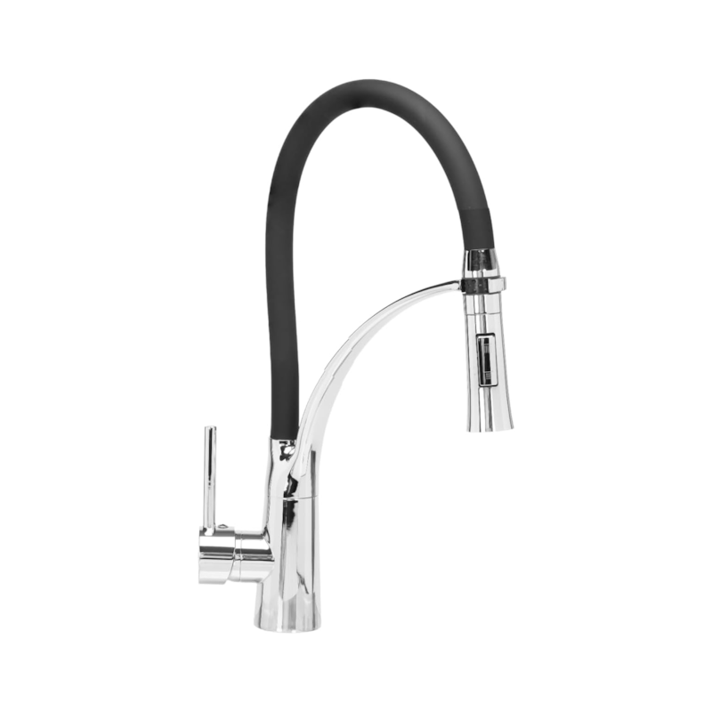 Torneira Cozinha Gourmet Monocomando Flexível Preta Premium Stillus Home