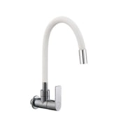 Torneira Cozinha Parede ABS Branco Cromado Casa OK  Torneira Cozinha Parede ABS Branco Cromado Casa OK