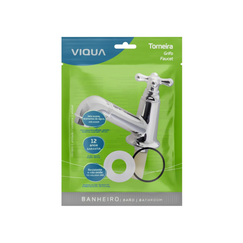 Torneira de Mesa Banheiro Marujá Cromado Viqua