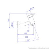 Torneira de Parede Curta Cromada Link 1174.C.LNK Deca