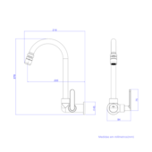 Torneira de Parede para Cozinha Flex Plus Cromado 1168.C21.CLM Deca