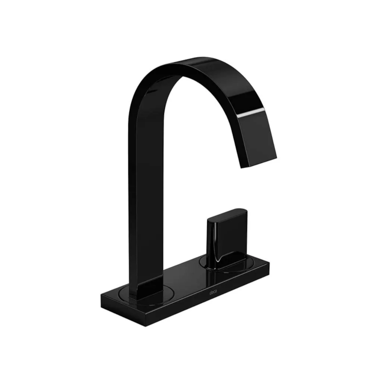 Torneira Lavatório de Mesa com Chapa Polo Bica Alta Black Noir 1191.BL33.NO Deca