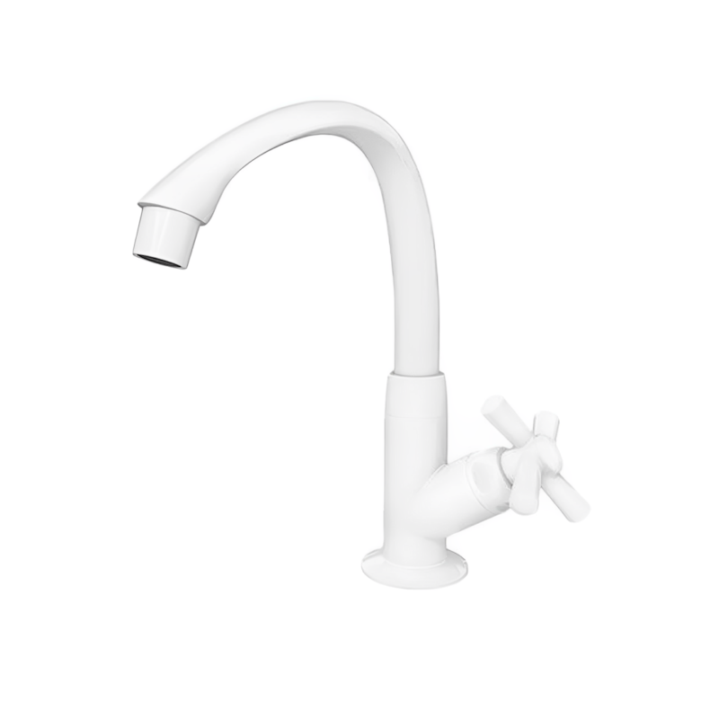 Torneira Lavatório de Mesa Plástico Bica Alta Cross Branca Tigre