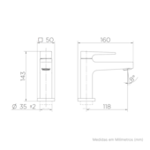 Torneira Misturador Monocomando Lift Lavatório de Mesa Cromado Docol