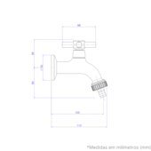 Torneira para Jardim e Tanque com Adaptador de Mangueira Izy Cromado 1153.C37 Deca