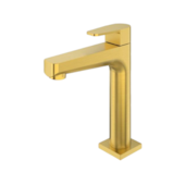 Torneira para Lavatório Led DE76.1193 Bica Média Dourado Escovado Perflex