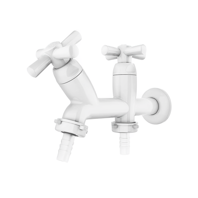 Torneira Plástica Cross para Tanque/Máquina Branco Tigre